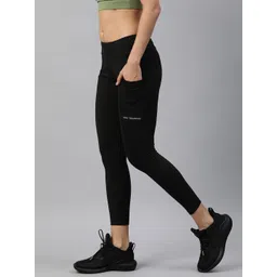 HRX by Hrithik Roshan Women Black Solid Cropped Rapid Dry Antimicrobial Training Tights-picture-20