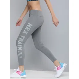 HRX by Hrithik Roshan Women Grey Melange Solid Rapid-Dry Training Tights-picture-19