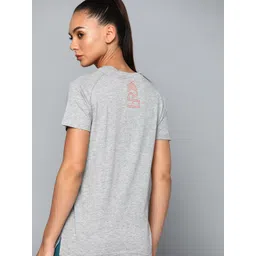 HRX by Hrithik Roshan Women Grey Melange Solid Round Neck T-shirt-picture-18