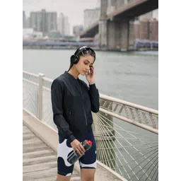 HRX by Hrithik Roshan Women Navy Blue Solid Sporty Jacket-picture-25