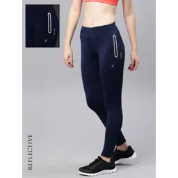 HRX by Hrithik Roshan Women Navy Solid Rapid Dry Reflective Tights-picture-39