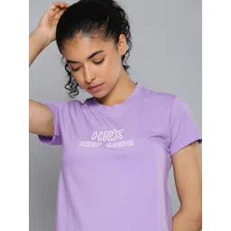hrx by hrithik roshan Women Printed Round Neck Polyester Purple T-Shirt-picture-20