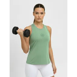 hrx by hrithik roshan Women Printed Round Neck Pure Cotton Green T-Shirt-picture-40