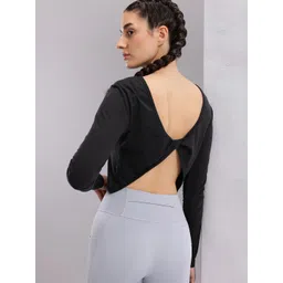HRX by Hrithik Roshan Women Pure Cotton T-shirt with Twisted Back Detail-picture-15