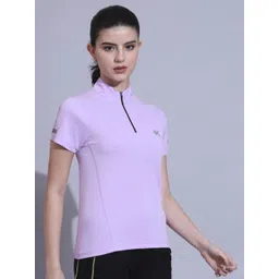 HRX by Hrithik Roshan Women Rapid-Dry Solid High Neck Slim Fit T-shirt-picture-32