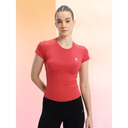 HRX by Hrithik Roshan Women Slim Fit Rapid-Dry Training T-shirt image 5