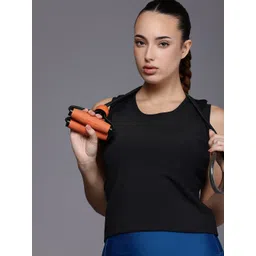 hrx by hrithik roshan Women Solid Round Neck Polyester Black T-Shirt-picture-15