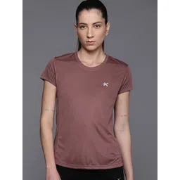 hrx by hrithik roshan Women Solid Round Neck Polyester Yellow T-Shirt-picture-26