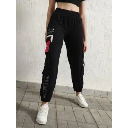 Hubberholme Black Cotton Graphic Print Joggers-picture-17