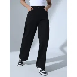 Hubberholme Black Cotton Relaxed Fit High Rise Jeans-picture-40