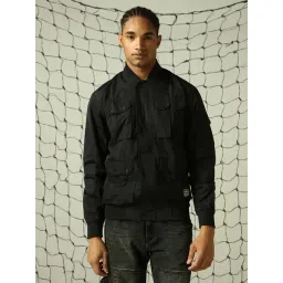 Hubberholme Black Polyester Boxy Fit Knitted Casual jackets-picture-45