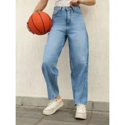 Hubberholme Blue Relaxed Fit High Rise Jeans-picture-15