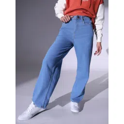 Hubberholme Light Blue Cotton Relaxed Fit High Rise Jeans-picture-11