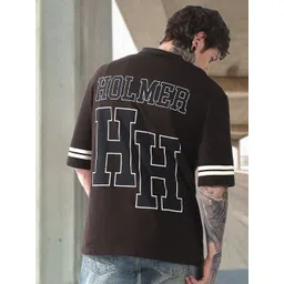 Hubberholme Men Holmer Graphic Printed V-Neck Oversized Fit T-shirt-picture-10