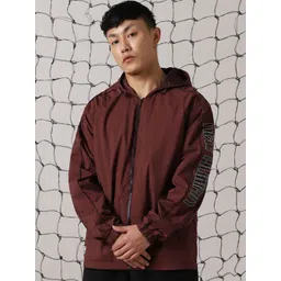 Hubberholme Men Hooded Typography Printed Casual Bomber Jacket-picture-14