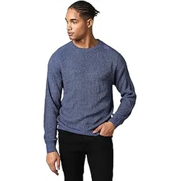 hubberholme Men Knitted Acrylic Oversized Fit Round Neck Long Sleeve Sweaters-picture-23