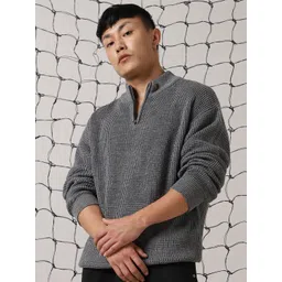 Hubberholme Men Self Design Cable Knit Pullover image 1