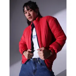 Hubberholme Navy & Red Relaxed Fit Reversible Puffer Jacket-picture-19