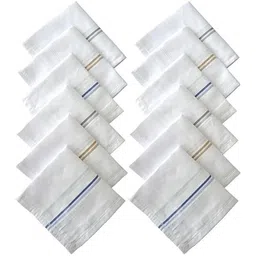 huda studio Cotton Men White Casual Style Handkerchief ["Multicolor"] Handkerchief-picture-14