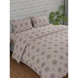 Huesland Brown & Orange Coloured Printed 144TC Cotton Single Bedsheet Set 2.23 m x 1.39 m-image-47