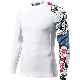huge sports Men's Splice UV Sun Protection UPF 50+ Skins Rash Guard Long Sleeves-picture-48