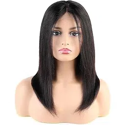 Human Hair Wig 20 Inch, Natural Black Straight, 200g, 100% Virgin Remy Hair, Dyeable, Glueless, Pre-Plucked, Adjustable Wig for Women, Soft & Tangle-Free, 4x4 Lace Front-picture-41