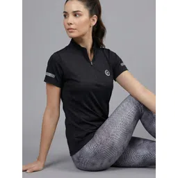 HUMAN SPIRIT Women Brand Logo High Neck Slim Fit T-shirt-picture-30