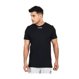 Hummel Black Round Neck Cotton T-Shirt-picture-20