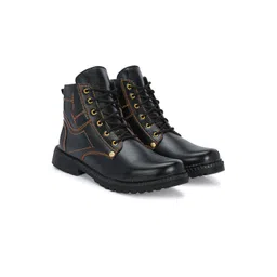 Hundo P Men Round Toe Mid-Top Regular Boots-picture-41