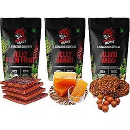 HUNGRY BEAST Combo Fruit Snacks: Fresh Palm Jelly|Thati Thandra|Thaati Chapa (500 Grams) Mango Jelly|Mamidi Thandra (500 Grams) Regu Vadiyalu|Elantha Palam|Jujubi Vada (500 Grams)-picture-28