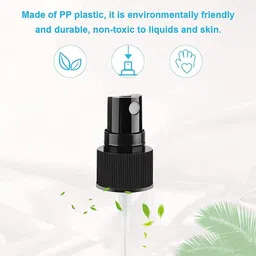 hunky dory 30ml Empty Plastic Transparent Refillable Fine Mist Black Spray Bottle for Saloon,Costemic, Hand Sanitizer, Toner, Perfume, Lotion, Oil, Travel use. (Pack of 12) image 4