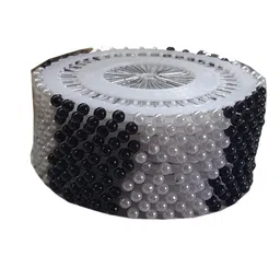hunky dory 480 Pins Ball Shape Glossy Black & White Faux Pearl Brooch | Hijab pins for Women (480 Pins) image 1