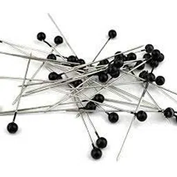 hunky dory 480 Pins Ball Shape Glossy Black & White Faux Pearl Brooch | Hijab pins for Women (480 Pins) image 2