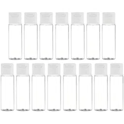 hunky dory 12pcs 30ml Empty Clear Plastic Bottles Refillable Travel Size Cosmetic Containers Small Leak Proof Squeeze Bottles with White Flip Cap for Toiletries,Shampoo. (Pack of 12)-picture-31