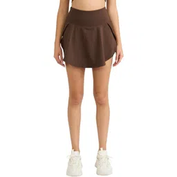 Hunnit Women 4 Way Stretchable Skorts with Wide Waistband Inbuilt Shorts & 2 Side Pockets-picture-34