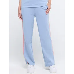 Hunnit Women Wave Style High Rise Relaxed Fit Solid Cotton Straight Fit Trouser Pants-picture-28