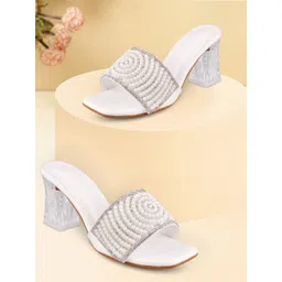 HUNYZA FOOTWEAR Embellished Party Block Mules-picture-32