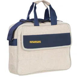 husamsons Men & Women Blue, Beige Messenger Bag - Extra Spacious-picture-23