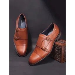 Hush Puppies Men Round Toe Leather Formal Monk Shoes-picture-16