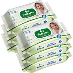 hushabye Premium Milk Cleansing Baby Wipes With Lid, Vitamin E, pH Balanced, Pack of 6-picture-30