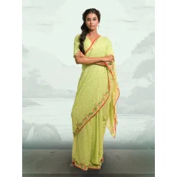Huts and Looms Green Cotton Printed Saree-picture-19