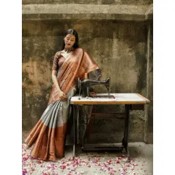 Huts And Looms Multi Solid Tissue Saree-picture-40