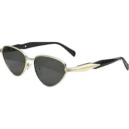 huvora Designer Cat Eye Oval Sunglasses for Women Men Stylish | UV Protected Branded Goggles | Alloy Frame Luxury Sun Glasses | Metal Hinges Anti Glare Retro Fashion Shades-picture-12