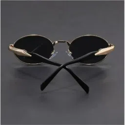 huvora Retro Oval Sunglasses For Men Women Stylish UV400 Protection Designer Goggles | Vintage Alloy Sunglasses for Women Trendu Full Rim Shades image 2