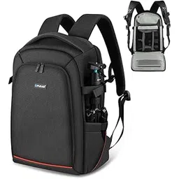 huyan PU5015B Camera Backpack Waterproof Camera Bag Large Capacity Camera Case with Laptop Compartment Tripod Holder Rain Cover for Women Men Photographer-picture-16