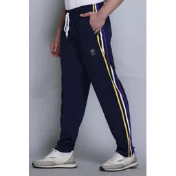 hvbk Men Solid Blue Track Pants-picture-30