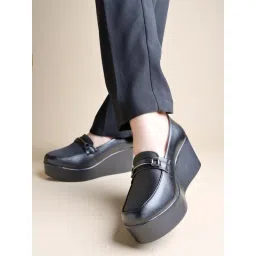 HVNLY by Shoetopia Black Loafers for Women-picture-22