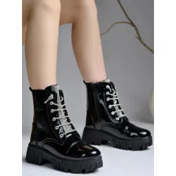 HVNLY by Shoetopia Women Casino Black Casual Boots-picture-35