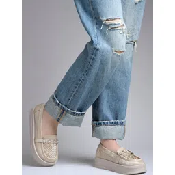 HVNLY BY SHOETOPIA Women Perforations Loafers-picture-21