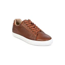 HX London Men Lightweight Memory Foam Leather Contrast Sole Sneakers-picture-31